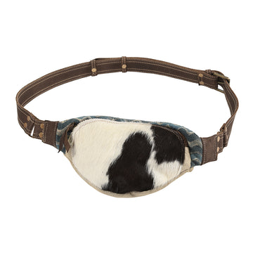 OHLAY KB289 FANNY PACK Upcycled Canvas Hair-on Genuine Leather women bag western handbag purse